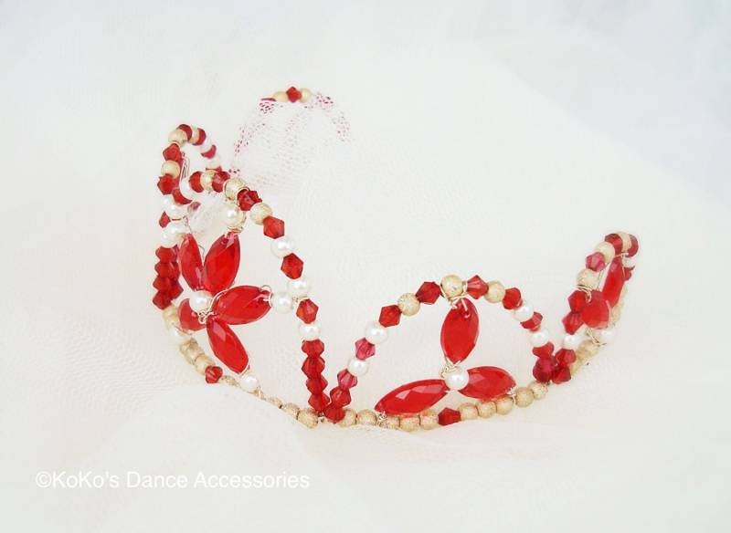 Rot Und Gold Ballett Tiara. Kompakt, Aber Hebt Sich. Ruby Rot Und Gold Ballett Tiara. Kompakt, Aber Hebt Sich. Ruby von KoKosAccessories