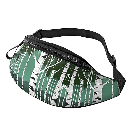 Birke Trees Fashion Sling Purse Shoulder Bag Fanny Pack Causal Chest Bum Bag Backpack for Workout Traveling Running, Schwarz , Einheitsgröße von KoNsev