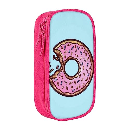 Donut-Federmäppchen, mittlere Größe, Stiftehalter, Tasche mit Doppelreißverschlüssen für die Arbeit, niedlich, rose, Einheitsgröße, Koffer von KoNsev