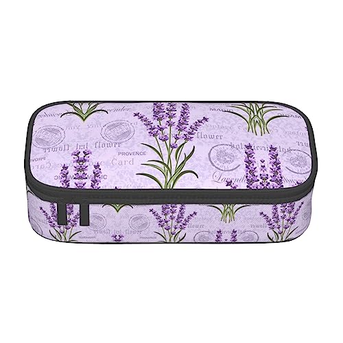 Federmappe, Lavendel Stempel Tasche Beutel Halter Box Organizer, große Kapazität für Büro College, große Lagerung von KoNsev