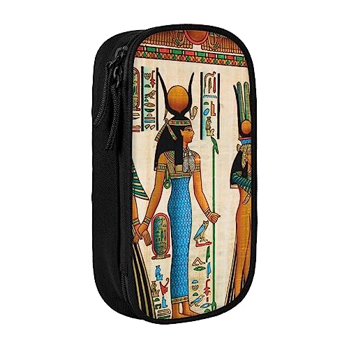 Federmappe für Frauen im alten Ägypten, mittlere Größe, mit Doppelreißverschlüssen für die Arbeit, niedlich, Schwarz , Einheitsgröße, Koffer von KoNsev