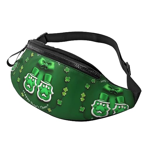 Happy St. Patrick's Day Fashion Sling Purse Shoulder Bag Fanny Pack Causal Chest Bum Bag Backpack for Workout Traveling Running, Schwarz , Einheitsgröße von KoNsev