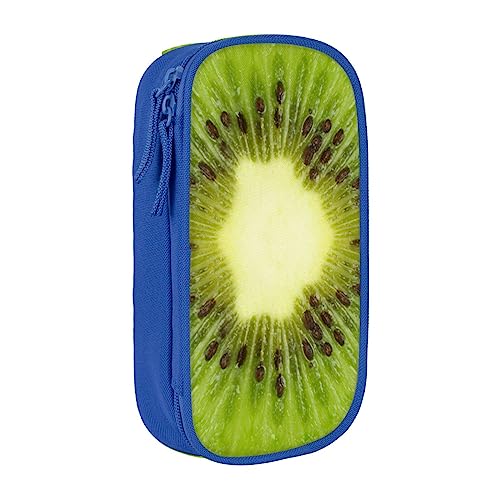 Kiwi Slice Federmäppchen, mittlere Größe, Stiftehalter, Tasche mit Doppelreißverschlüssen für die Arbeit, niedlich, blau, Einheitsgröße, Koffer von KoNsev