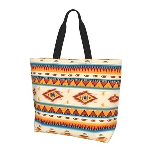 KoNsev Damen-Tragetasche mit Indianer-Druck, lässige Handtasche, große Kapazität, Umhängetasche, Umhängetasche, Indianeraufdruck, Einheitsgröße von KoNsev