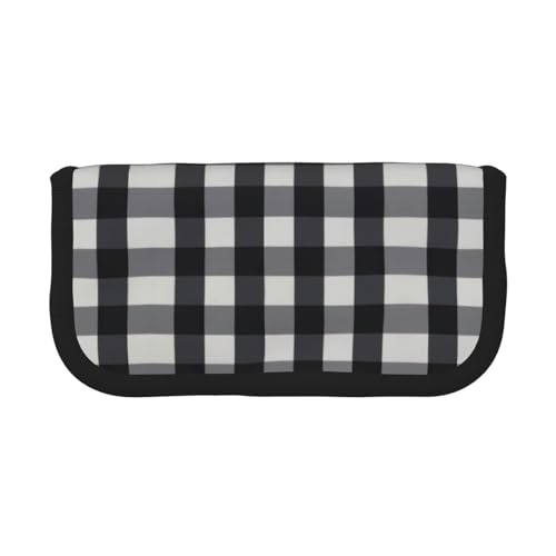 KoNsev Federmäppchen, großes Fassungsvermögen, Leinen, Make-up-Tasche, langlebig, Bürobedarf-Organizer, Schwarz , Einheitsgröße, Koffer von KoNsev