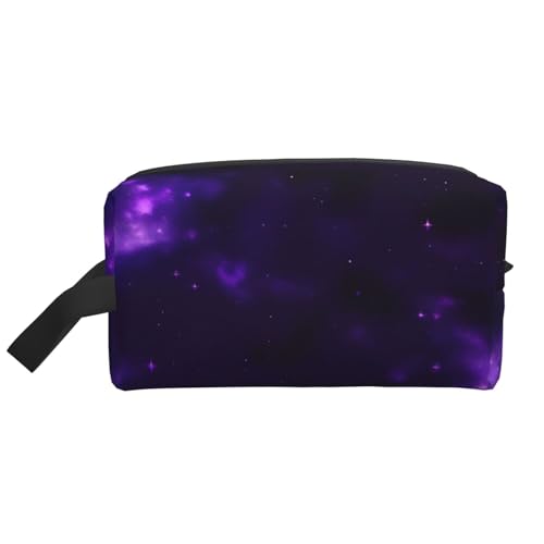 KoNsev Galaxy Starry Space Kulturbeutel für Damen und Herren, Kulturbeutel, kleine Geldbörse, kleine Tasche, Lila, Galaxy Starry Space Purple Starry, Einheitsgröße von KoNsev