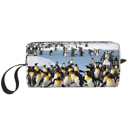 KoNsev Happy Penguin Reise-Kulturbeutel für Damen und Herren, Zubehör-Organizer, kleine Münzgeldbörse, kleine Tasche, Happy Pinguin, Einheitsgröße von KoNsev