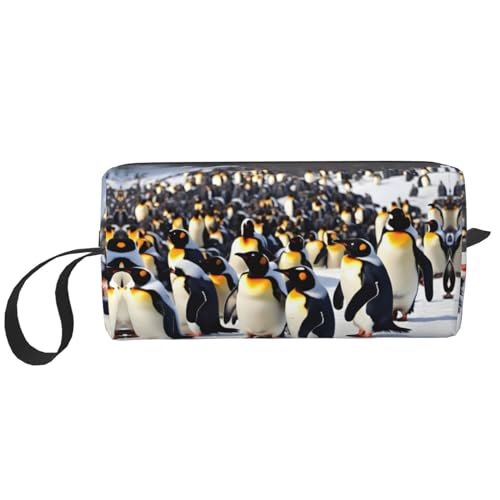KoNsev Happy Penguins Reise-Kulturbeutel für Damen und Herren, Zubehör-Organizer, kleine Münzgeldbörse, kleine Tasche, Happy Penguins, Einheitsgröße von KoNsev
