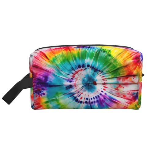 KoNsev Kulturbeutel für Damen und Herren, Batikdesign, kleine Münzgeldbörse, kleine Tasche, Batik-Hippies, Einheitsgröße von KoNsev