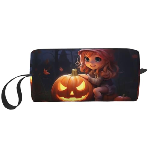 KoNsev Kulturbeutel für Damen und Herren, niedlicher Kürbis, für Damen und Herren, kleine Münzgeldbörse, kleine Tasche, Niedlicher Halloween-Kürbis, Einheitsgröße von KoNsev