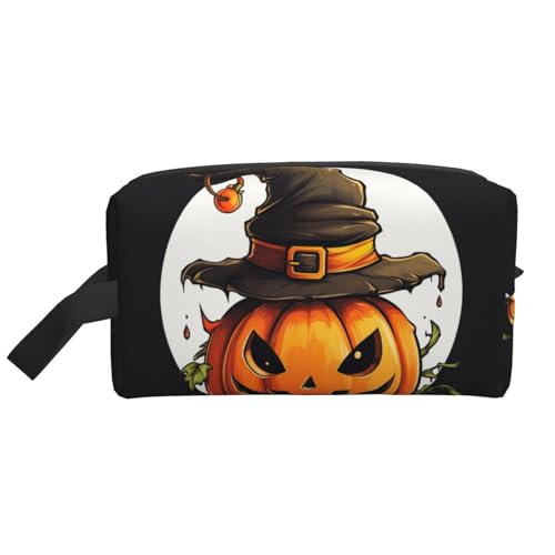 KoNsev Kulturbeutel für Damen und Herren, niedlicher Kürbis, für Damen und Herren, kleine Münzgeldbörse, kleine Tasche, Niedlicher Halloween-Kürbis, Einheitsgröße von KoNsev