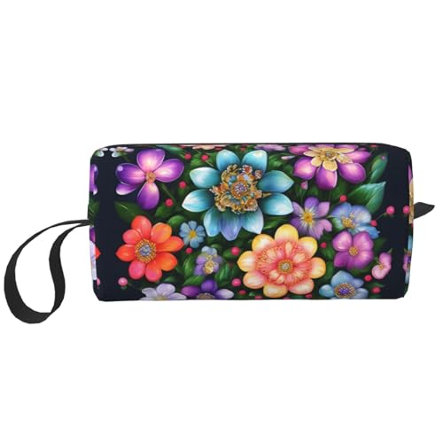 KoNsev Kulturbeutel für Damen und Herren mit Blumenmotiv und Diamantgemälden, kleine Geldbörse, kleine Tasche, Blumen-Diamantgemälde, Einheitsgröße von KoNsev