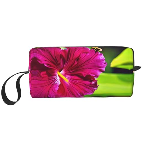 KoNsev Kulturbeutel mit Hibiskusblumen-Motiv, für Damen und Herren, Zubehör-Organizer, kleine Münzgeldbörse, kleine Tasche, Hibiskusblüte, Einheitsgröße von KoNsev