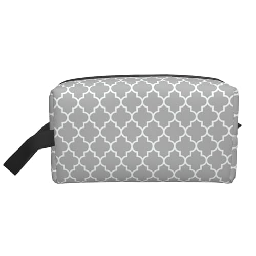 KoNsev Quatrefoil Reise-Kulturbeutel für Damen und Herren, Zubehör, Organizer, kleine Geldbörse, kleine Tasche, Grau, Quatrefoil Grau, Einheitsgröße von KoNsev