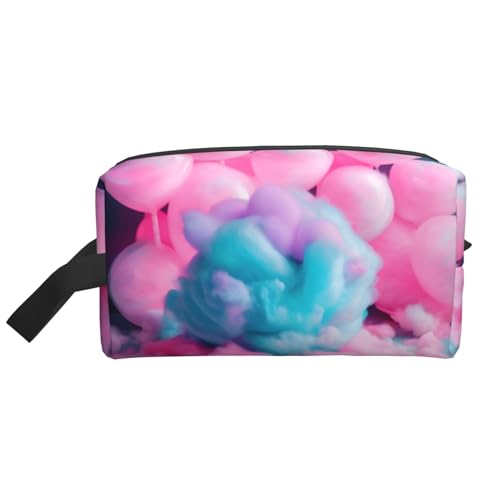 KoNsev Reise-Kulturbeutel aus Baumwolle für Damen und Herren, Rosa, kleine Münzgeldbörse, kleine Tasche, Rosa Zuckerwatte, Einheitsgröße von KoNsev