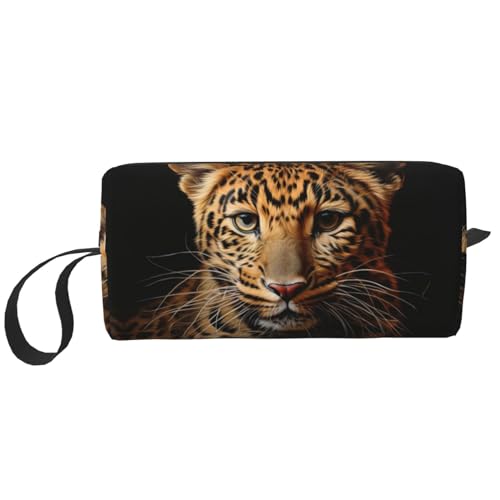 KoNsev Reise-Kulturbeutel für Damen und Herren, Leopardenmuster, kleine Münzgeldbörse, kleine Tasche, Leoparden-Print, Einheitsgröße von KoNsev