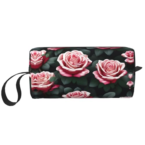 KoNsev Reise-Kulturbeutel für Damen und Herren, Motiv: Rose Blume von vielen Fans, kleine Münzgeldbörse, kleine Tasche, Rosenblüte vieler Fans, Einheitsgröße von KoNsev