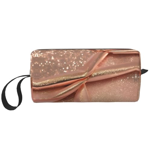 KoNsev Reise-Kulturbeutel für Damen und Herren, Roségold, Glitzer, kleine Geldbörse, kleine Tasche, Roségold Glitzer, Einheitsgröße von KoNsev