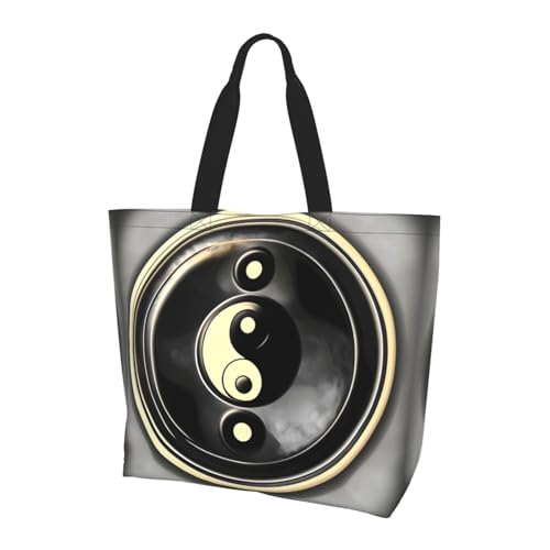 KoNsev Yin Yang Muster Frauen Tragetasche,Casual Tote'S Handtasche Große Kapazität Umhängetasche Umhängetasche, Yin Yang Muster, Einheitsgröße von KoNsev