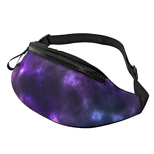 Magic Galaxy Himmel Lila Mode Sling Geldbörse Schultertasche Bauchtasche Causal Brust Bauchtasche Rucksack für Workout Reisen Laufen, Schwarz , Einheitsgröße von KoNsev