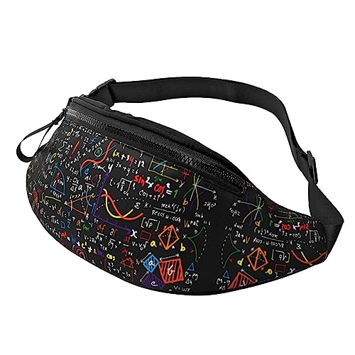 Mathe Formula Fashion Sling Purse Shoulder Bag Fanny Pack Causal Chest Bum Bag Backpack for Workout Traveling Running, Schwarz , Einheitsgröße von KoNsev