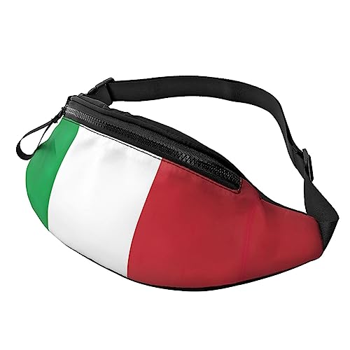 Modische Schultertasche mit italienischer Flagge, Bauchtasche, Bauchtasche, Rucksack für Workout, Reisen, Laufen, Schwarz , Einheitsgröße von KoNsev