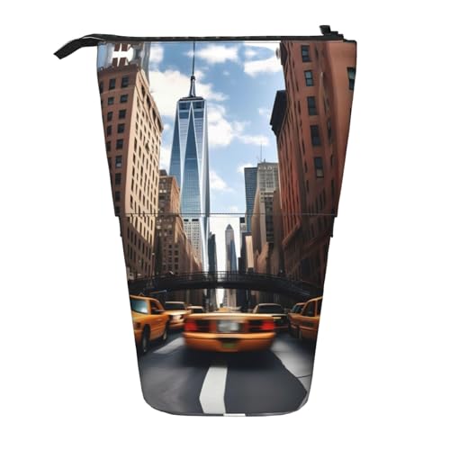 New York Teleskop Bleistift Tasche Stifthalter Schreibwaren Fall Stand Up Retractable Transformator Tasche Organizer von KoNsev