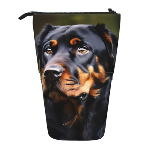 Rottweiler-Muster-Druck-Teleskop-Bleistift-Beutel, Stifthalter, Schreibwaren-Etui, Stand-Up Retractable Transformator-Tasche von KoNsev