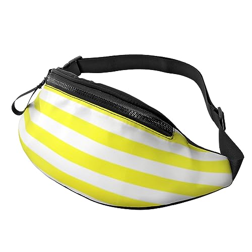 Schultertasche, Schultertasche, Bauchtasche, lässig, für Workout, Reisen, Laufen, Zitronengelb gestreift, Schwarz , Einheitsgröße von KoNsev