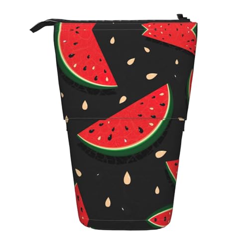 Teleskop-Federmäppchen mit rotem Wassermelonen-Druck, Stifthalter, Schreibwarenetui, aufstellbare Transformator-Tasche von KoNsev