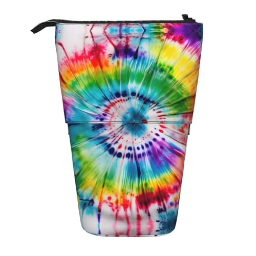 Tie Dye Hippies Teleskop Bleistift Tasche Stifthalter Schreibwaren Fall Stand Up Retractable Transformator Tasche Organizer von KoNsev