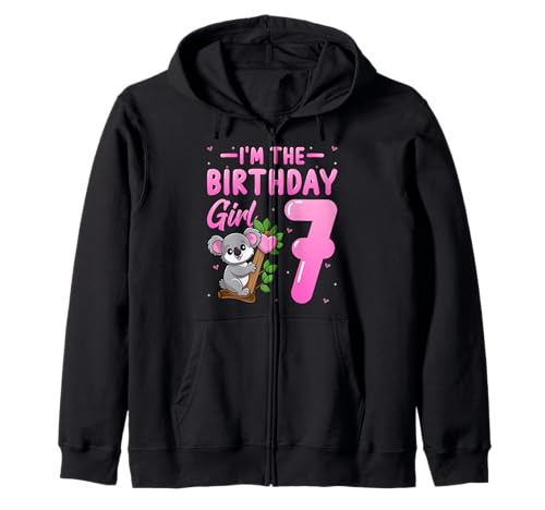 I'm The Birthday Girl 7 Years Old Cute Koala 7th Birthday Kapuzenjacke I'm The Birthday Girl 7 Years Old Cute Koala 7th Birthday Kapuzenjacke von Koala 7th Birthday Gifts Co.