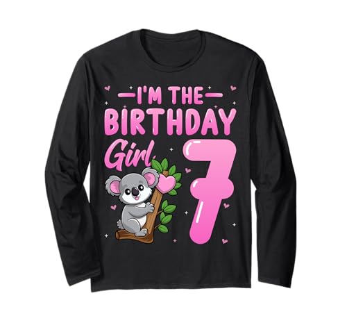 I'm The Birthday Girl 7 Years Old Cute Koala 7th Birthday Langarmshirt I'm The Birthday Girl 7 Years Old Cute Koala 7th Birthday Langarmshirt von Koala 7th Birthday Gifts Co.