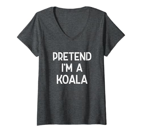 Damen Pretend I'm A Koala Last Minute Lustiges Halloween-Kostüm T-Shirt mit V-Ausschnitt Damen Pretend I'm A Koala Last Minute Lustiges Halloween-Kostüm T-Shirt mit V-Ausschnitt von Koala Costume Pretend I'm A Koala Funny Halloween
