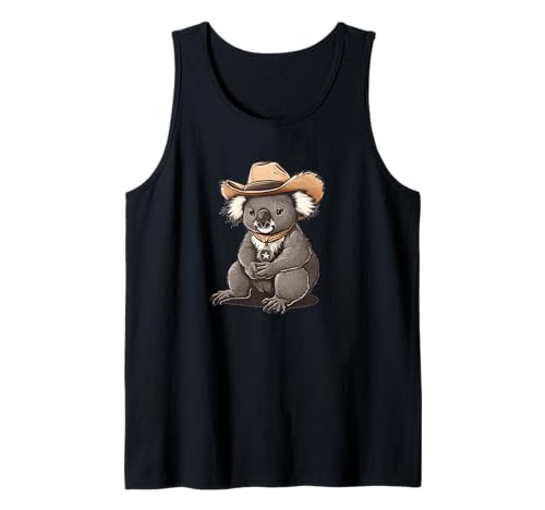 Lustiger Cowboy-Koala mit Hut für Erwachsene und Kinder Tank Top von Koala Cowboy