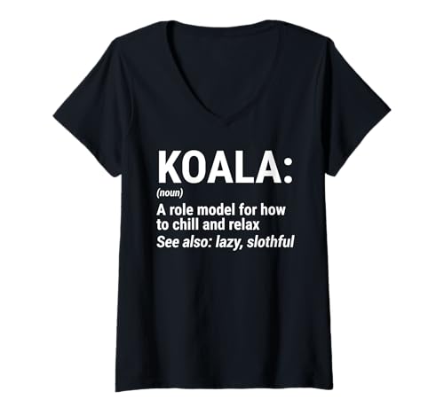 Damen Koala Definition Funny Koala Bear T-Shirt mit V-Ausschnitt Damen Koala Definition Funny Koala Bear T-Shirt mit V-Ausschnitt von Koala Definition Funny Koala Apparel