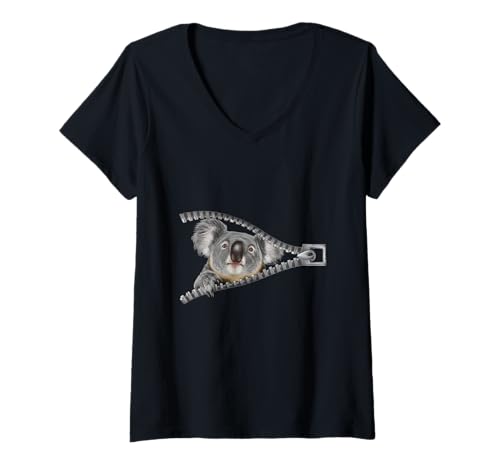 Damen Koala T-Shirt mit V-Ausschnitt Damen Koala T-Shirt mit V-Ausschnitt von Koala Design
