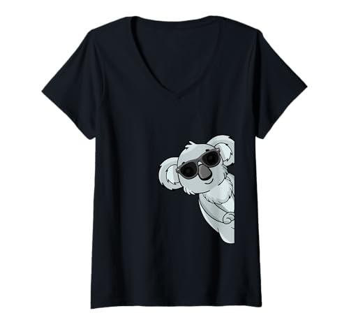 Damen Koala Lover Kinder Australische Tiere Koala T-Shirt mit V-Ausschnitt Damen Koala Lover Kinder Australische Tiere Koala T-Shirt mit V-Ausschnitt von Koala Gifts For Men & Women
