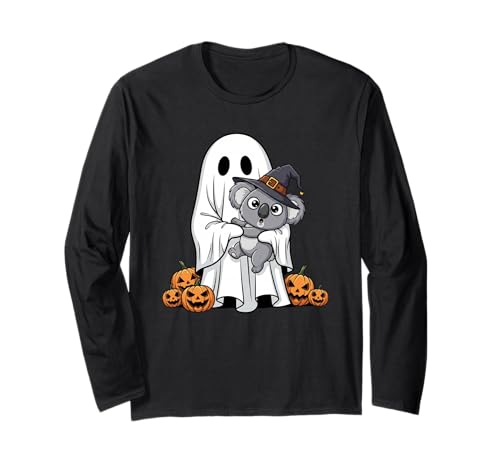 Lustiger Geist Koala Kürbis Halloween Kinder Herren Damen Langarmshirt von Koala Lovers Cute Halloween Outfits for Boy Girl