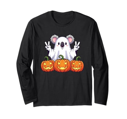 Lustiger Koala-Geist Kürbis Boo Halloween Kinder Herren Damen Langarmshirt Lustiger Koala-Geist Kürbis Boo Halloween Kinder Herren Damen Langarmshirt von Koala Lovers Halloween Ghost Pumpkin Outfits