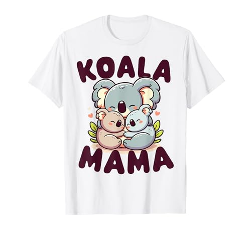 Koala Mama Mutter von zwei Mädchen oder Jungen Kawaii Cute Family T-Shirt von Koala Mama Apparel