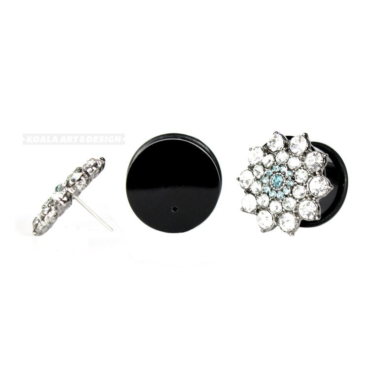 Schwarz Plug Ohrring Konverter Adapter Single Flare Gauge Tunnel Acryl Tragen Ohrringe in Ihre Plugs von KoalaArtAndDesign