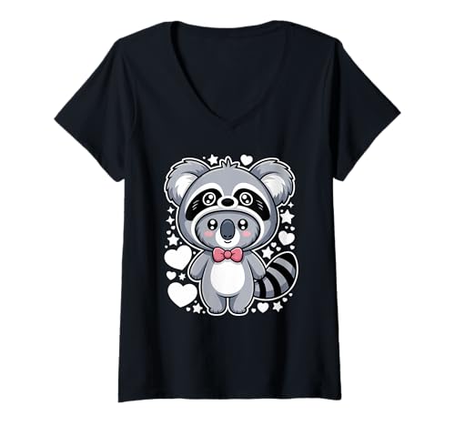 Damen Kawaii Koala Bär Waschbär Kostüm Koalas T-Shirt mit V-Ausschnitt von Koalas Koala Lover Gifts
