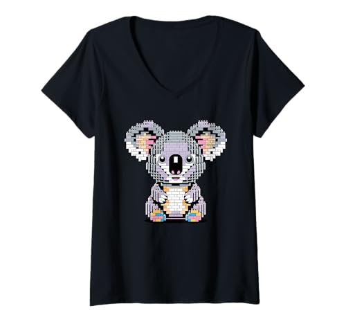 Damen Spielbausteine Koalabär Koalas T-Shirt mit V-Ausschnitt von Koalas Koala Lover Gifts
