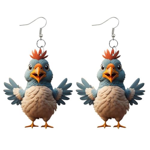 Entzückende Cartoon-Huhn-Ohrringe für Frauen, niedliche Ohrstecker, Schmuck, trendige Ohrhaken, Charm-Ornament, Schmuckzubehör von Kobeleen