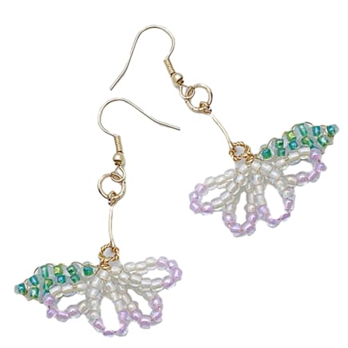 Handgefertigte florale Ohrhaken/Ohrstecker, bunte Perlen-Blumen-Ohrringe, stilvolle Tulpen-Blumen-Ohrschmuck für Frauen von Kobeleen