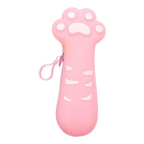 Kobeleen Cartoon Cat Paw Pencil Pouch Waterproof Silicone Pencil Bag Large Capacity Pencil Case Zipper Pen Pouch for Kid Boy Girl von Kobeleen