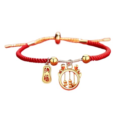 Kobeleen Chinesische Drachen-Armbänder, handgefertigte Perlen, Freundschafts-Handgelenk-Schmuck, Seil-Armbänder, Segens-Schmuck, perfektes Geschenk für Frauen von Kobeleen