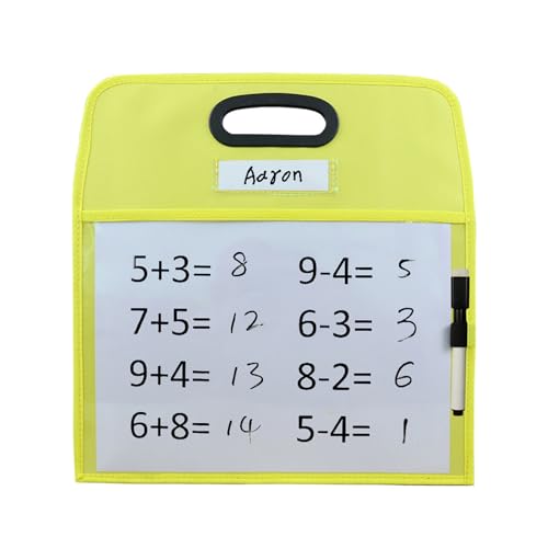 Kobeleen Dry Erases Pocket Whiteboard Reusable Dry Erases Sleeve with Marker Holder Colorful Dry Erases Pocket Sleeves for School von Kobeleen