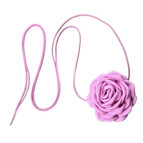 Kobeleen Elegante florale Halsband-Halskette, stilvolle Gothic-Stoff-Blumen-Seil-Halskette, Stoff-Material, florales Halsstück für Frauen von Kobeleen